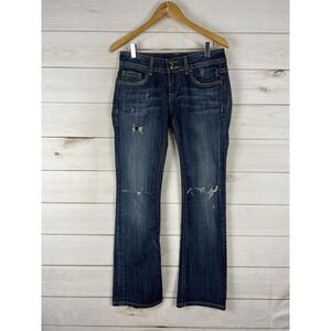 Vigoss Studio New York Boot Jeans Womens 27 Blue Bootcut Distressed Low Rise